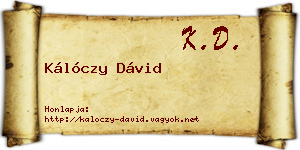 Kálóczy Dávid névjegykártya