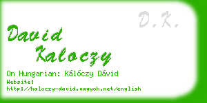 david kaloczy business card