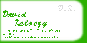 david kaloczy business card